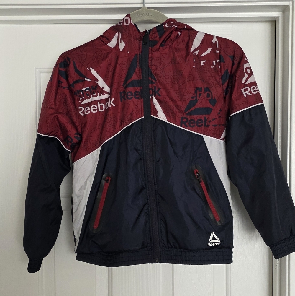 Reebok Kids' Burgundy and Black Windbreaker Jacket